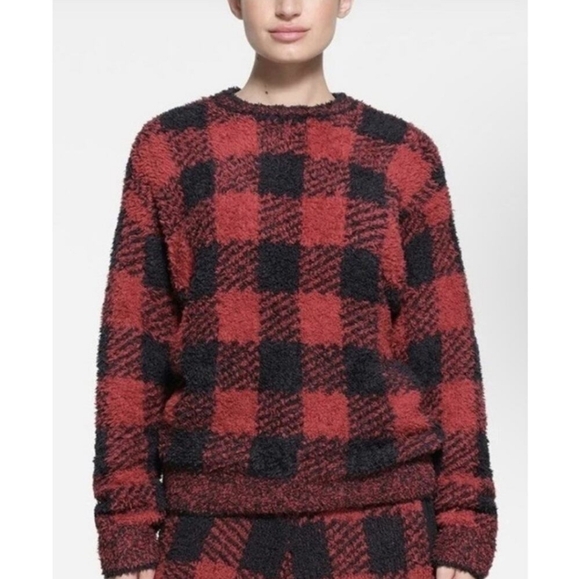 Skims cozy knit buffalo check cozy knit pullover Very oversized S/M NWT